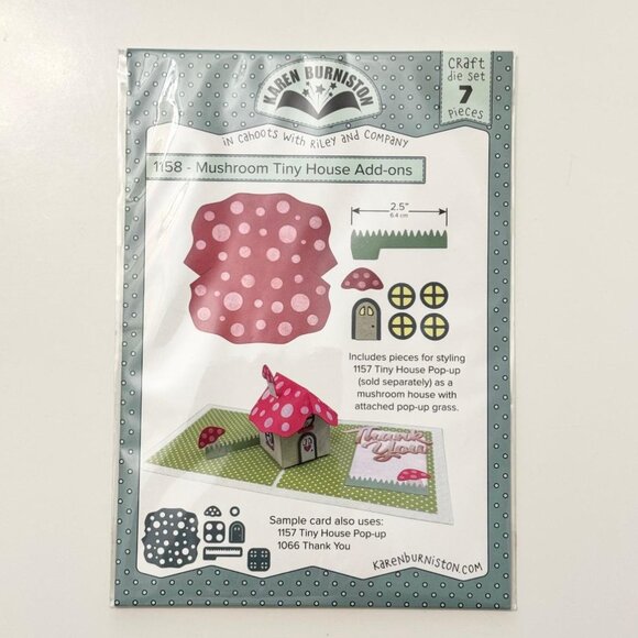 Mushroom Tiny House Add-ons Metal Die #1158 Cut by Karen Burniston - Picture 1 of 3